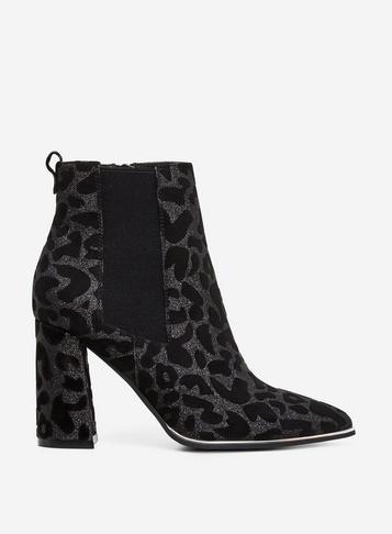 Dorothy Perkins Black Amerie Leopard Print Chelsea Boots