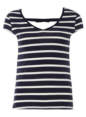 Dorothy Perkins Stripe Satin Trim Bow Back Top
