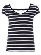 Dorothy Perkins Stripe Satin Trim Bow Back Top