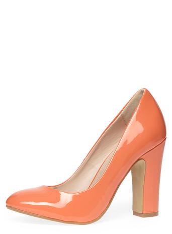 Dorothy Perkins Coral High Block Heel Court Shoes