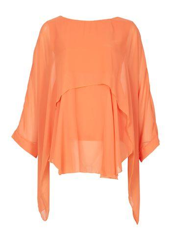 Dorothy Perkins *feverfish Orange Silky Chiffon Top