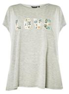 Dorothy Perkins *dp Curve Grey Love Embellished T-shirt