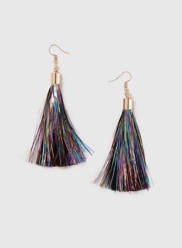 Dorothy Perkins Multi Colour Tinsel Tassel Earrings