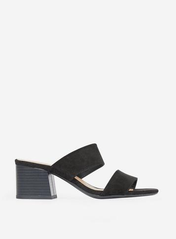 Dorothy Perkins Black Boa Double Strap Sandals