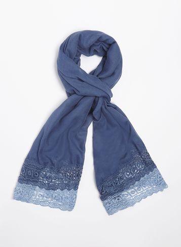 Dorothy Perkins Blue Lace Insert Scarf