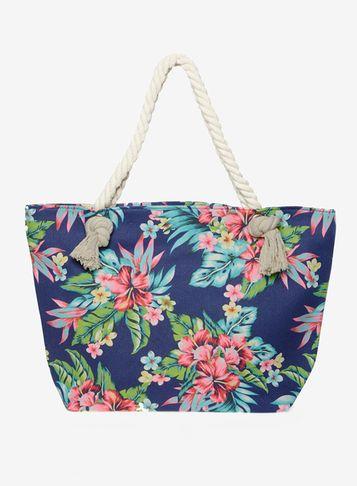 Dorothy Perkins Blue Tropical Print Shopper Bag
