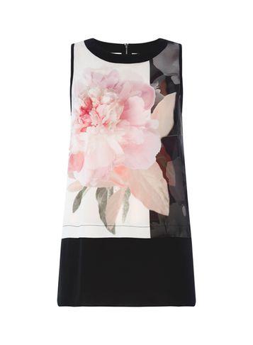 Dorothy Perkins *roman Originals Black Floral Print Vest
