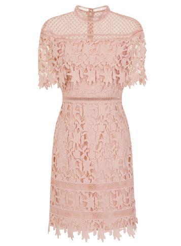 Dorothy Perkins *chi Chi London Soft Blush Crochet Bodycon Dress