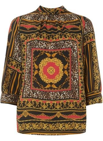 Dorothy Perkins *tall Multi Coloured Animal And Chain Print Top