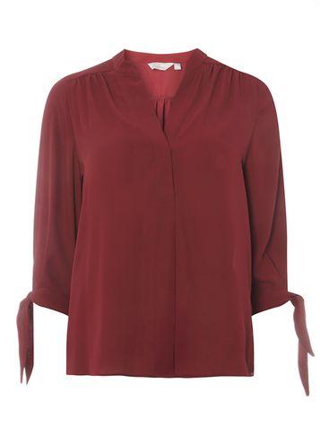 Dorothy Perkins Petite Aubergine Tie Sleeve Shirt