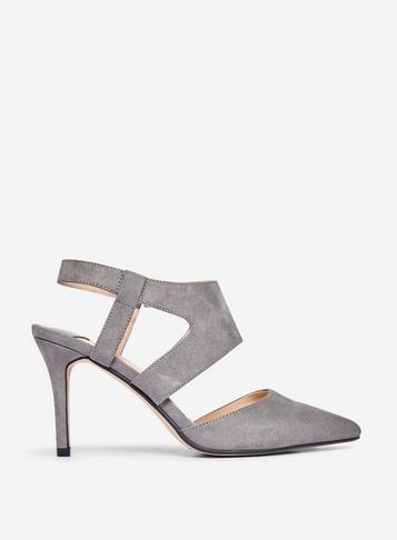 Dorothy Perkins Wide Fit Grey 'eleven' Two Part Court Shoes