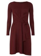 Dorothy Perkins Berry Knot Front Brushed Fit And Flare Dress