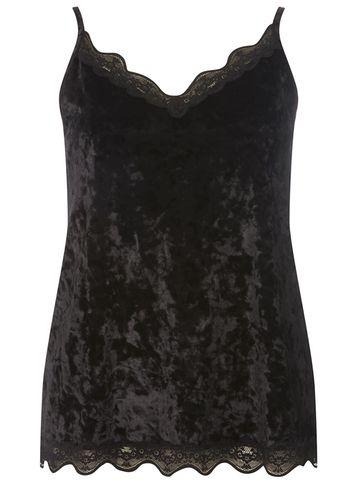 Dorothy Perkins Black Velvet Satin Camisole Top