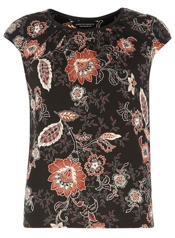 Dorothy Perkins Folk Print Satin Trim Tee
