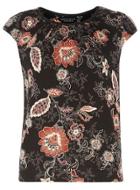 Dorothy Perkins Folk Print Satin Trim Tee