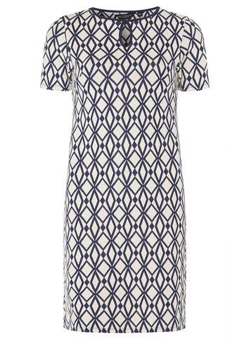 Dorothy Perkins Blue Geo Print Shift Dress