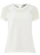 Dorothy Perkins Petite White Applique Lace T-shirt