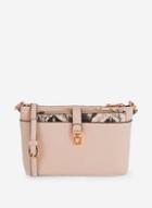 Dorothy Perkins Nude Snake Print Pushlock Cross Body Bag