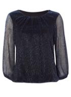 *roman Originals Navy Bubble Hem Top