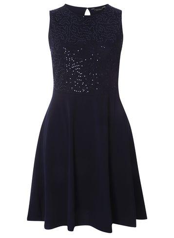 Dorothy Perkins Blue Sequin Lace Dress