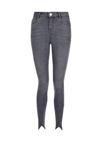 Dorothy Perkins Charcoal Petal Hem 'shape And Lift' Skinny Jeans