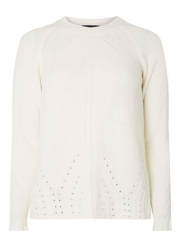 Dorothy Perkins Ivory Embellished Hem Jumper