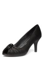 Dorothy Perkins Black Satin Peep-toe Shoes