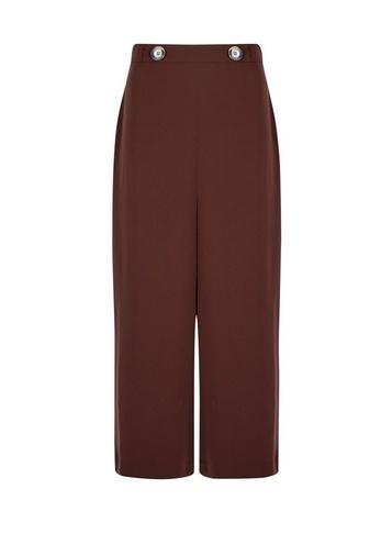 Dorothy Perkins Chocolate Cropped Wide Leg Trousers