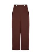 Dorothy Perkins Chocolate Cropped Wide Leg Trousers