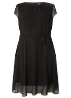 Dorothy Perkins *billie & Blossom Curve Black Pleat Tea Dress