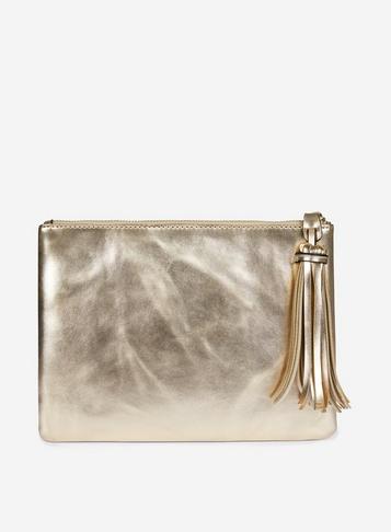 Dorothy Perkins Gold Tassel Clutch Bag