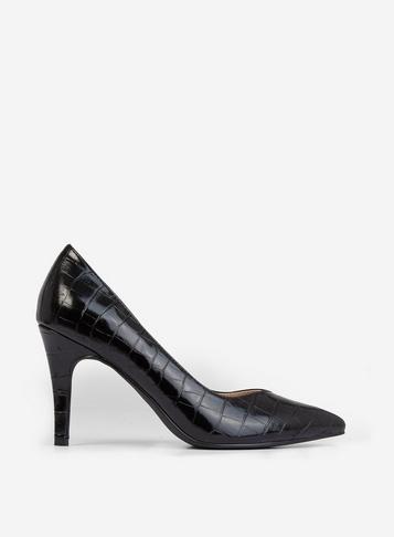 Dorothy Perkins Black Crocodile Design Drake Court Shoes