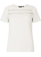 Dorothy Perkins Ivory Scallop Trim Sleeve T-shirt