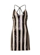 Dorothy Perkins *girls On Film Monochrome Sequin Striped Shift Dress