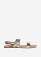 Dorothy Perkins Wide Fit Fabia Gold Crossover Sandals