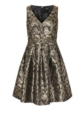 Dorothy Perkins *chi Chi London Rose Gold Metallic Midi Dress