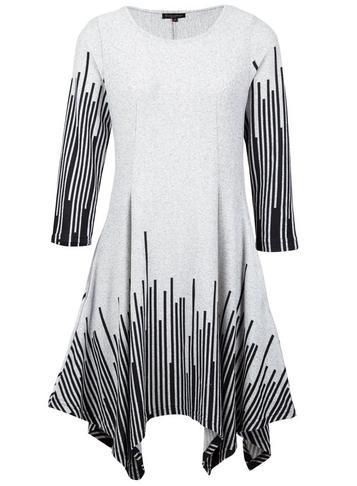 Dorothy Perkins *izabel London Grey Geometric Hanky Hem Dress