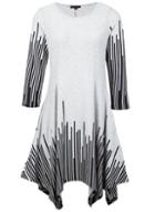 Dorothy Perkins *izabel London Grey Geometric Hanky Hem Dress