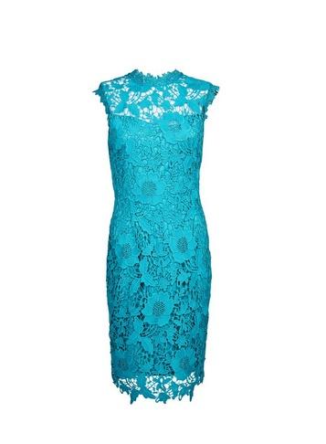 *showcase Teal 'erica' Lace Dress