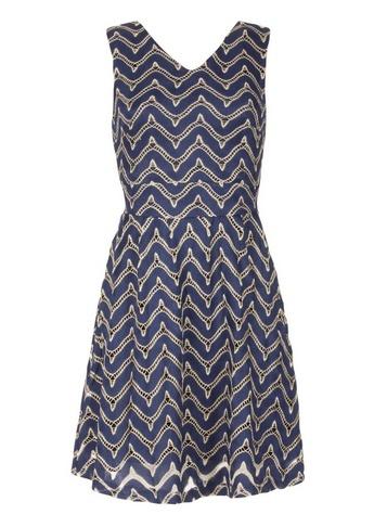 Dorothy Perkins *tenki Blue Geometric Pattern Dress