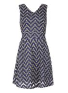 Dorothy Perkins *tenki Blue Geometric Pattern Dress