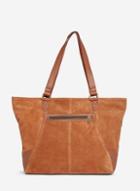 Dorothy Perkins Tan Leather Zip Front Tote Bag