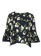 Dorothy Perkins *izabel London Navy Floral Shell Top