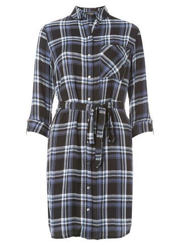 Dorothy Perkins Navy Check Shirt Dress