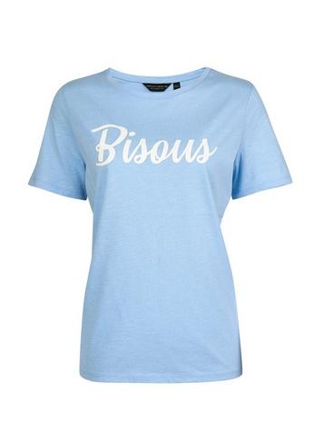 Dorothy Perkins Blue 'bisous' Motif T-shirt