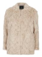 Dorothy Perkins Blonde Longline Collarless Faux Fur Coat