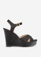 Dorothy Perkins Black Radical Stacked Wedge Sandals