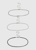 Dorothy Perkins Black 3 Row Cord Rhinestone Choker