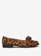 Dorothy Perkins Leopard Microfibre 'leah' Bow Loafers
