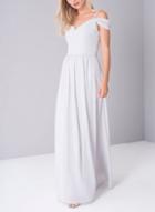 Dorothy Perkins *chi Chi London Grey Bardot Maxi Dress